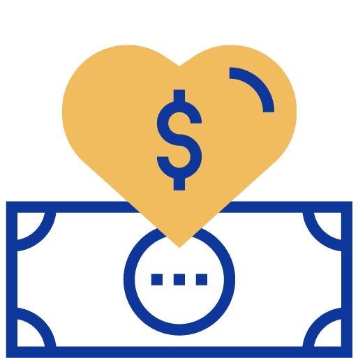 Heart and dollar icon